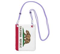 JEJEA California State Flag Print Crossbody Phone Bag For Women Men, Adjustable Strap Phone Purse, For Travel Shopping