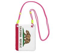 JEJEA California State Flag Print Crossbody Phone Bag For Women Men, Adjustable Strap Phone Purse, For Travel Shopping