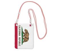JEJEA California State Flag Print Crossbody Phone Bag For Women Men, Adjustable Strap Phone Purse, For Travel Shopping