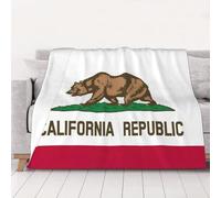 JEJEA California state flag print Flannel Blanket Plush Throw Super Soft Flannel Blankets for Couch, Bed, Sofa for All Seasons