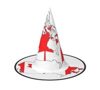 JEJEA Canadian Flag Map Print Women'S Large Witch Hat Witch Hat Witches Hats Halloween Cosplay Party Accessory