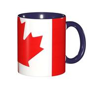 JEJEA Canadian Flag Print 11 Oz Pottery Mug, Ceramic Coffee Cups Elegant Tea Mugs with Gift Box for Women with 6 Colors