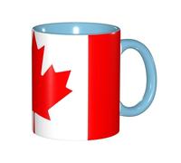 JEJEA Canadian Flag Print 11 Oz Pottery Mug, Ceramic Coffee Cups Elegant Tea Mugs with Gift Box for Women with 6 Colors