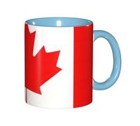 JEJEA Canadian Flag Print 11 Oz Pottery Mug, Ceramic Coffee Cups Elegant Tea Mugs with Gift Box for Women with 6 Colors