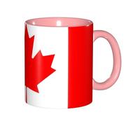 JEJEA Canadian Flag Print 11 Oz Pottery Mug, Ceramic Coffee Cups Elegant Tea Mugs with Gift Box for Women with 6 Colors