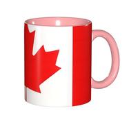 JEJEA Canadian Flag Print 11 Oz Pottery Mug, Ceramic Coffee Cups Elegant Tea Mugs with Gift Box for Women with 6 Colors