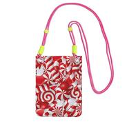 JEJEA Candy Canes Print Crossbody Phone Bag For Women Men, Adjustable Strap Phone Purse, For Travel Shopping