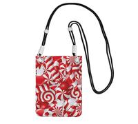 JEJEA Candy Canes Print Crossbody Phone Bag For Women Men, Adjustable Strap Phone Purse, For Travel Shopping