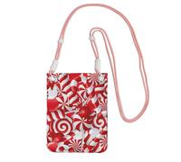 JEJEA Candy Canes Print Crossbody Phone Bag For Women Men, Adjustable Strap Phone Purse, For Travel Shopping