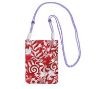 JEJEA Candy Canes Print Crossbody Phone Bag For Women Men, Adjustable Strap Phone Purse, For Travel Shopping