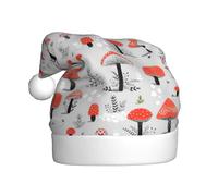 JEJEA Cartoon Mushrooms Print Gorros De Navidad Para Adultos, Santa Hats For Funny, Novelty Christmas Hats, For Xmas Party