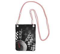 JEJEA Checkered Flag Racing Print Crossbody Phone Bag For Women Men, Adjustable Strap Phone Purse, For Travel Shopping