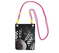 JEJEA Checkered Flag Racing Print Crossbody Phone Bag For Women Men, Adjustable Strap Phone Purse, For Travel Shopping