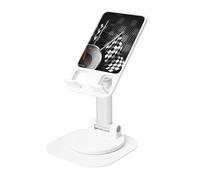 JEJEA Checkered Flag Racing Print Rotating Cell Stand,Cell Phone Stand For Desk,Adjustable Phone Holder, For All Phones