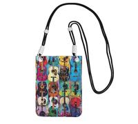 JEJEA Color Acoustic And Guitars Print Crossbody Phone Bag For Women Men, Adjustable Strap Phone Purse, For Travel Shopping