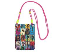 JEJEA Color Acoustic And Guitars Print Crossbody Phone Bag For Women Men, Adjustable Strap Phone Purse, For Travel Shopping