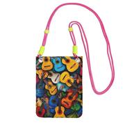 JEJEA Color Acoustic And Guitars Print Crossbody Phone Bag For Women Men, Adjustable Strap Phone Purse, For Travel Shopping