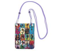 JEJEA Color Acoustic And Guitars Print Crossbody Phone Bag For Women Men, Adjustable Strap Phone Purse, For Travel Shopping