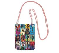 JEJEA Color Acoustic And Guitars Print Crossbody Phone Bag For Women Men, Adjustable Strap Phone Purse, For Travel Shopping