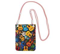 JEJEA Color Acoustic And Guitars Print Crossbody Phone Bag For Women Men, Adjustable Strap Phone Purse, For Travel Shopping