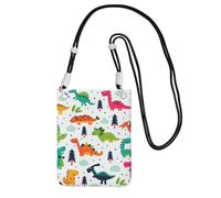 JEJEA Colorful Dinosaurs Print Crossbody Phone Bag For Women Men, Adjustable Strap Phone Purse, For Travel Shopping