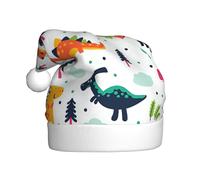 JEJEA Colorful Dinosaurs Print Gorros De Navidad Para Adultos, Santa Hats For Funny, Novelty Christmas Hats, For Xmas Party