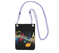 JEJEA Colorful Musical Note Print Crossbody Phone Bag For Women Men, Adjustable Strap Phone Purse, For Travel Shopping