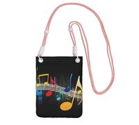 JEJEA Colorful Musical Note Print Crossbody Phone Bag For Women Men, Adjustable Strap Phone Purse, For Travel Shopping