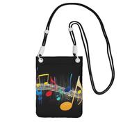 JEJEA Colorful Musical Note Print Crossbody Phone Bag For Women Men, Adjustable Strap Phone Purse, For Travel Shopping