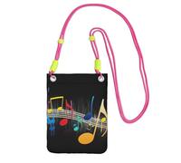 JEJEA Colorful Musical Note Print Crossbody Phone Bag For Women Men, Adjustable Strap Phone Purse, For Travel Shopping