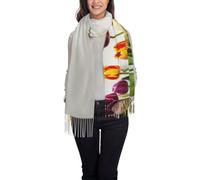 JEJEA Colorful Tulips Print Women'S Pashmina Shawl Wrap For Evening Dress Bridesmaid Wedding Bridal Winter Soft Scarf