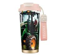 JEJEA Company Farm Tractor Print Stainless Steel Insulated Mugs, Double Wall Coffee Cups, Coffee Travel Mug for Home Office