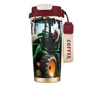 JEJEA Company Farm Tractor Print Stainless Steel Insulated Mugs, Double Wall Coffee Cups, Coffee Travel Mug for Home Office