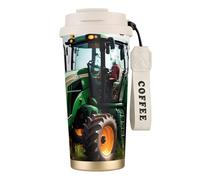 JEJEA Company Farm Tractor Print Stainless Steel Insulated Mugs, Double Wall Coffee Cups, Coffee Travel Mug for Home Office