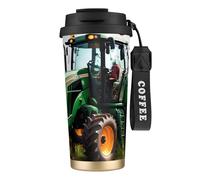 JEJEA Company Farm Tractor Print Stainless Steel Insulated Mugs, Double Wall Coffee Cups, Coffee Travel Mug for Home Office