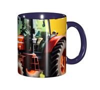 JEJEA Company Farm Tractors Print 11 Oz Pottery Mug, Ceramic Coffee Cups Elegant Tea Mugs with Gift Box for Women with 6 Colors