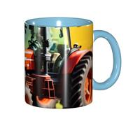 JEJEA Company Farm Tractors Print 11 Oz Pottery Mug, Ceramic Coffee Cups Elegant Tea Mugs with Gift Box for Women with 6 Colors