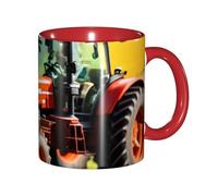 JEJEA Company Farm Tractors Print 11 Oz Pottery Mug, Ceramic Coffee Cups Elegant Tea Mugs with Gift Box for Women with 6 Colors