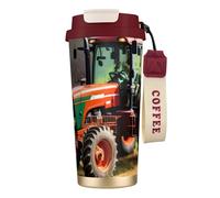 JEJEA Company Farm Tractors Print Stainless Steel Insulated Mugs, Double Wall Coffee Cups, Coffee Travel Mug for Home Office