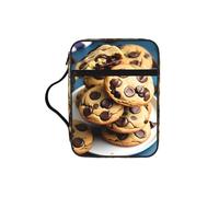 JEJEA Cookies Food Chocolate Chips Biscuits Print Large Bible Cover Case for Women,Bible Bag Bible Storage Bags with Zipper Pocket and Handle