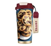 JEJEA Cookies Food Chocolate Chips Biscuits Print Stainless Steel Insulated Mugs, Double Wall Coffee Cups, Coffee Travel Mug for Home Office