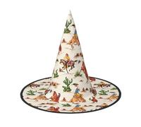 JEJEA Cowboy Ride Horse Print Women'S Large Witch Hat Witch Hat Witches Hats Halloween Cosplay Party Accessory