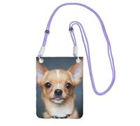 JEJEA Cute Chihuahua Print Crossbody Phone Bag For Women Men, Adjustable Strap Phone Purse, For Travel Shopping