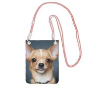 JEJEA Cute Chihuahua Print Crossbody Phone Bag For Women Men, Adjustable Strap Phone Purse, For Travel Shopping
