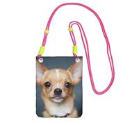 JEJEA Cute Chihuahua Print Crossbody Phone Bag For Women Men, Adjustable Strap Phone Purse, For Travel Shopping