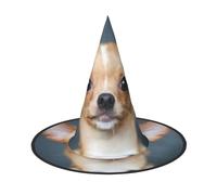 JEJEA Cute Chihuahua Print Women'S Large Witch Hat Witch Hat Witches Hats Halloween Cosplay Party Accessory