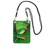 JEJEA Cute Frog Print Crossbody Phone Bag For Women Men, Adjustable Strap Phone Purse, For Travel Shopping