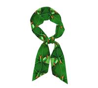 JEJEA Cute Frog Print Silky Neck Scarf, Fashion Silky Satin Headscarf For Women, Lightweight Silk Graceful Scarfs