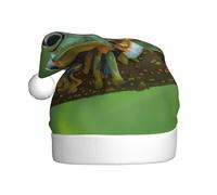 JEJEA Cute Frogs Print Gorros De Navidad Para Adultos, Santa Hats For Funny, Novelty Christmas Hats, For Xmas Party