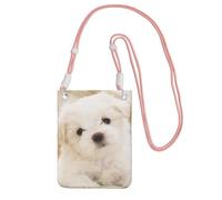 JEJEA Cute Maltese Puppy Print Crossbody Phone Bag For Women Men, Adjustable Strap Phone Purse, For Travel Shopping